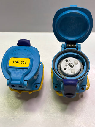 Marechal 6114035 DSN1 Socket Outlet 20A 1P+N-E Poly Blue 110-130V