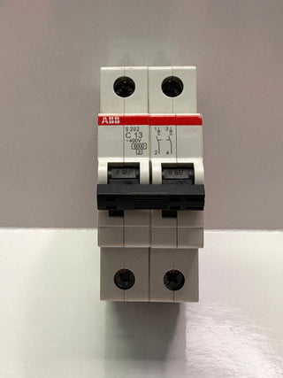 ABB S202-C13 Pro M Compact S200 MCB, 2P, 13A Curve C, 440V AC, 125V DC, 6 kA Breaking Capacity 2CDS252001R0134