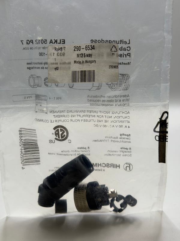 Hirschmann 933170100 ELKA 5012 PG7 5 Contact Circular Connector, E Series