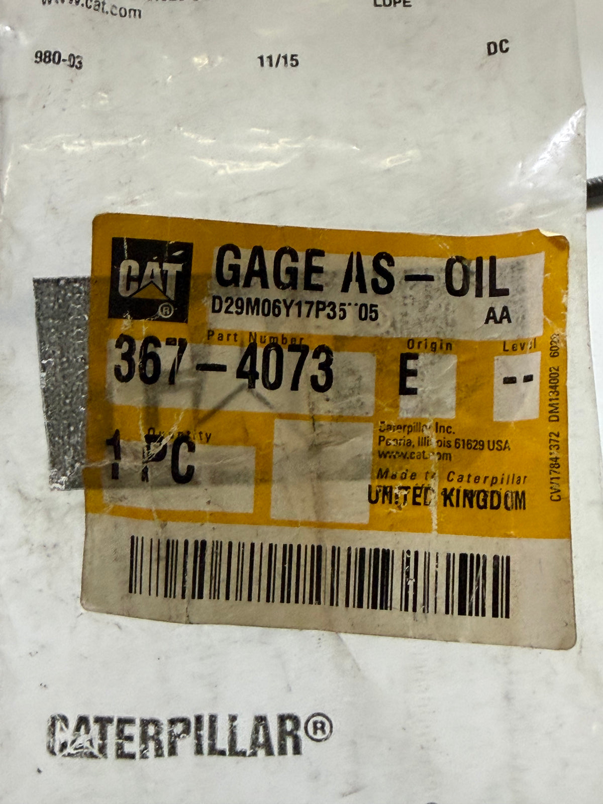 CAT 367-4073 Engine Oil Pan Gauge / Dipstick