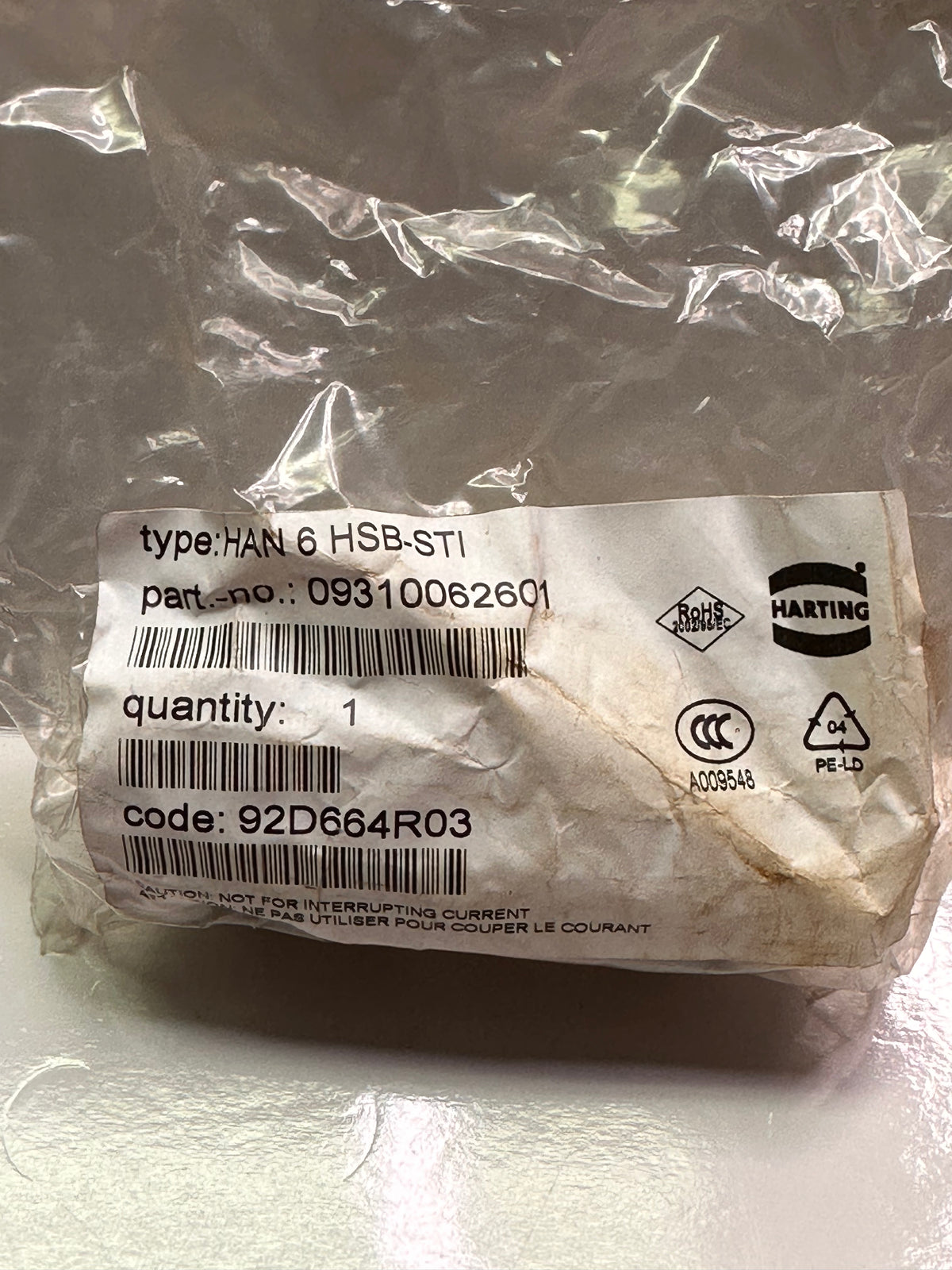 Harting HAN B Heavy Duty Power Connector Hood with Internals and Gland 09300160440/ 09310062701