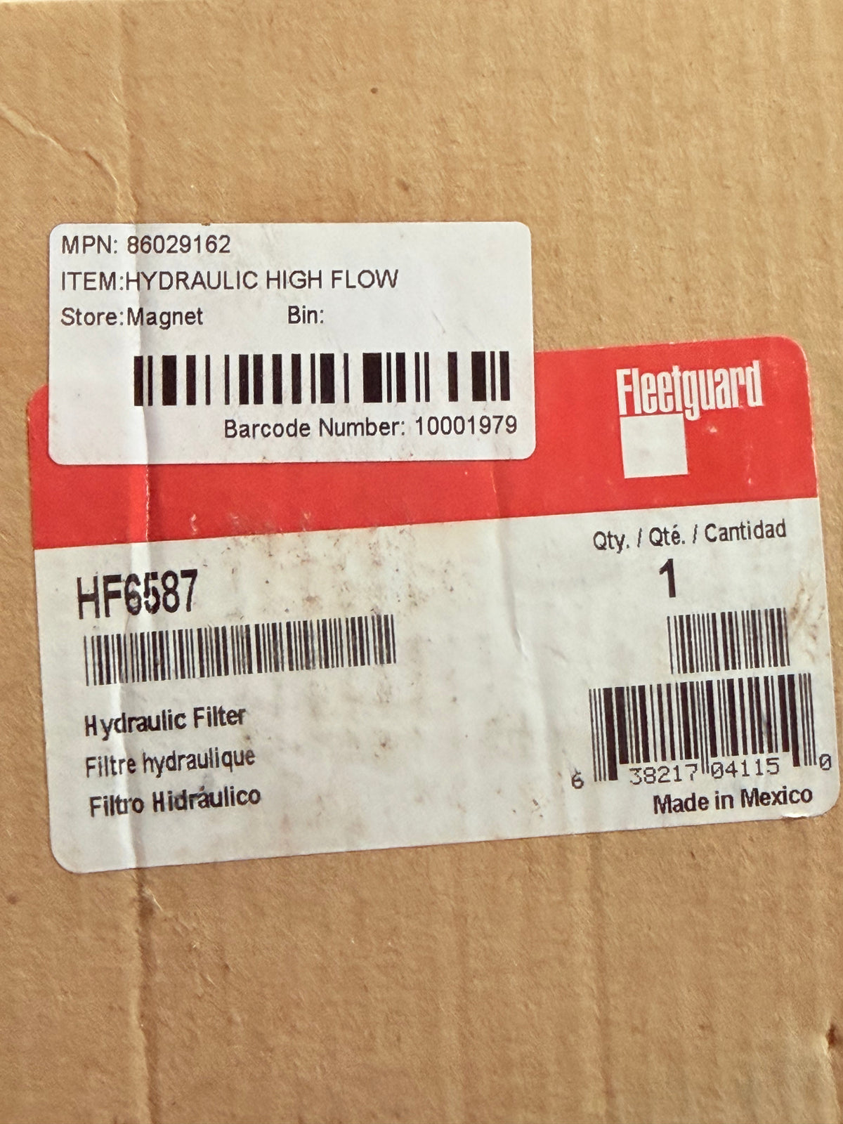 Fleetguard HF6587 Spin-On Hydraulic Filter
