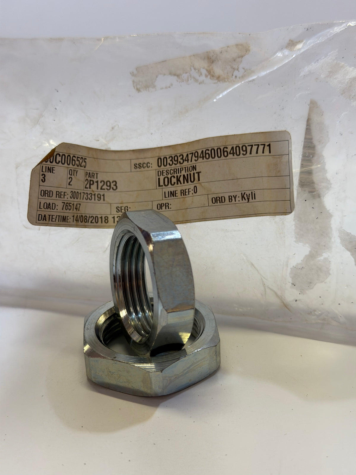 CAT 2P-1293 Flared Bulkhead Lock Nut, 1-3/16-12 — Bag of 2