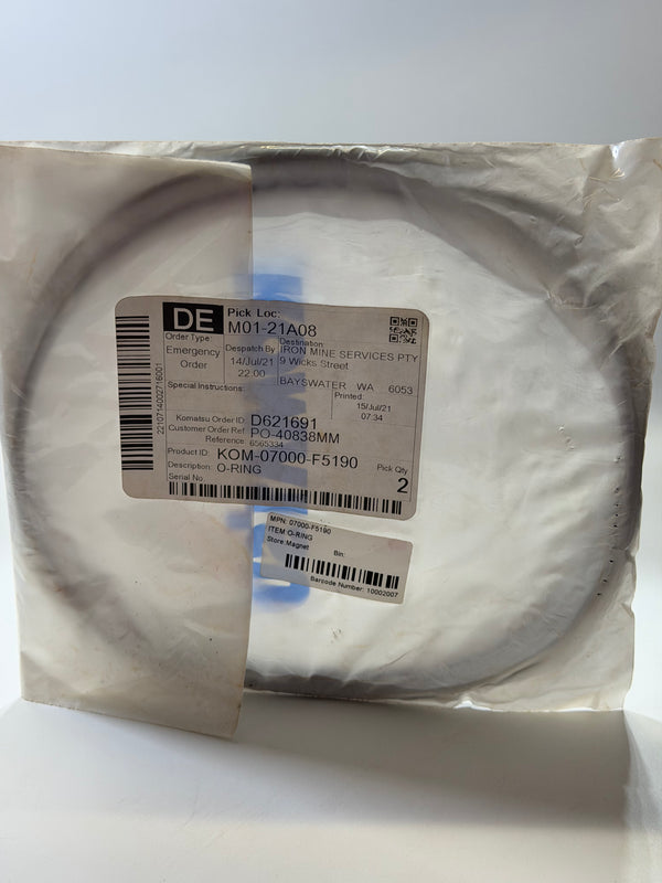 Komatsu 07000-F5190 O-Ring, Bag of 2