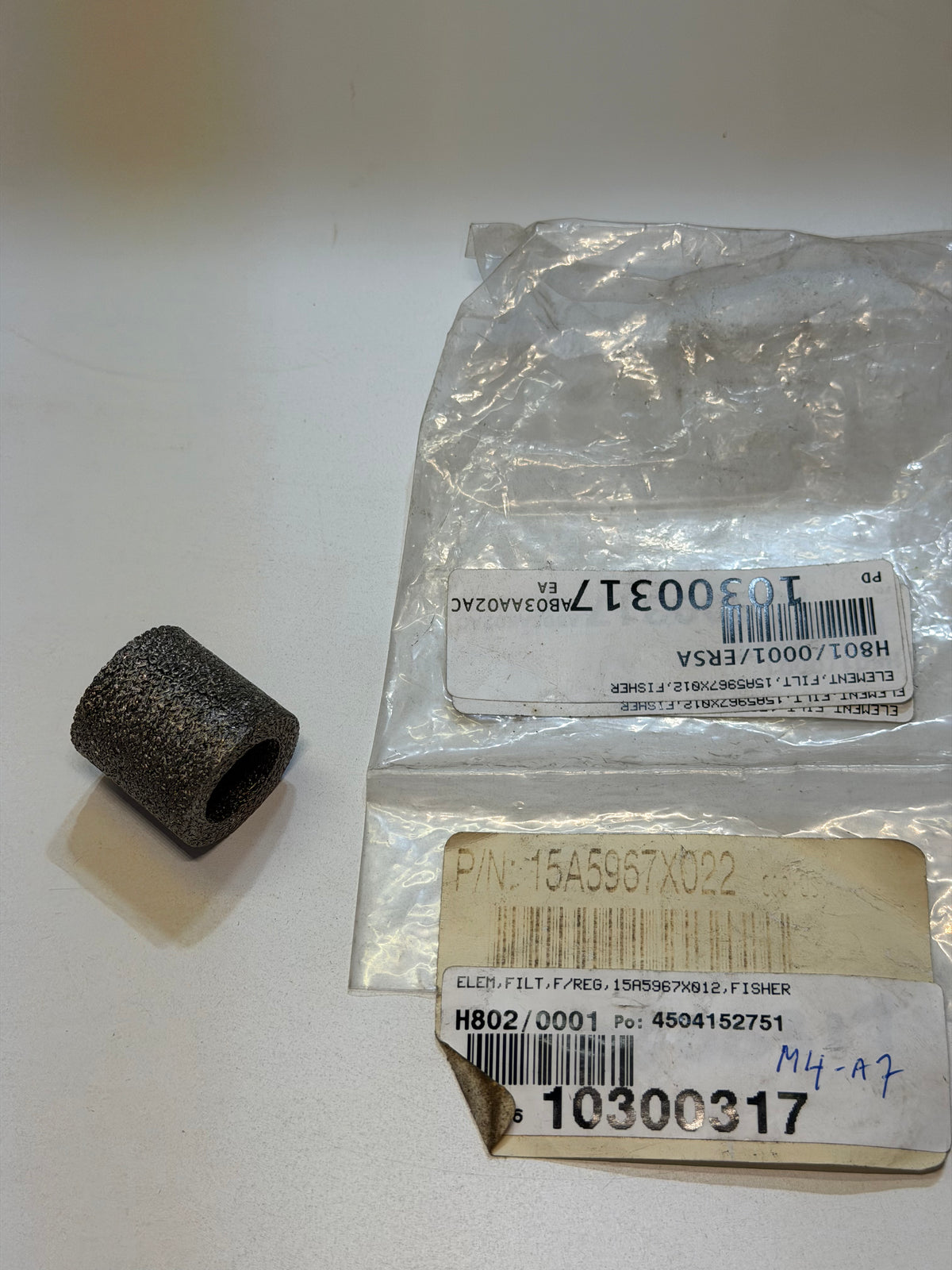Fisher 15A5967X022 (15A5967X012) Filter Element, 316 Stainless Steel, 40 Microns
