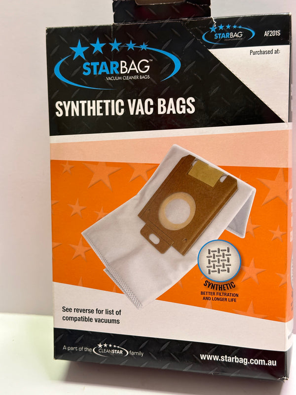 Starbag AF201S Synthetic Vacuum Bags, Box of 5 for Electrolux