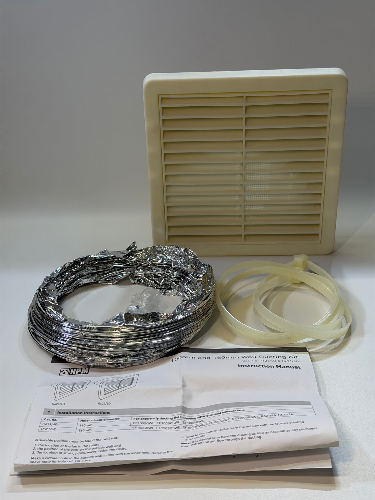 HPM R621/6D Wall Ducting Kit, Duct and Grille Only