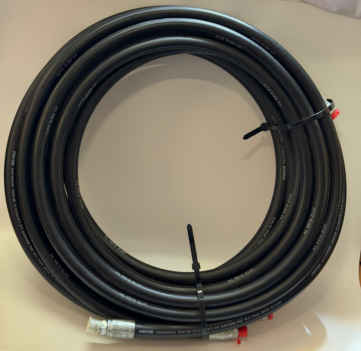 Pirtek SAE 100R2AT-08 Two-Wire Hose with Connectors — 2 × Approx. 8m