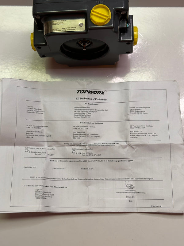 TopWorx™ TXP-E20GN3M GO Switch box, Intrinsically Safe Valve Monitor/Indicator 502.969.8000