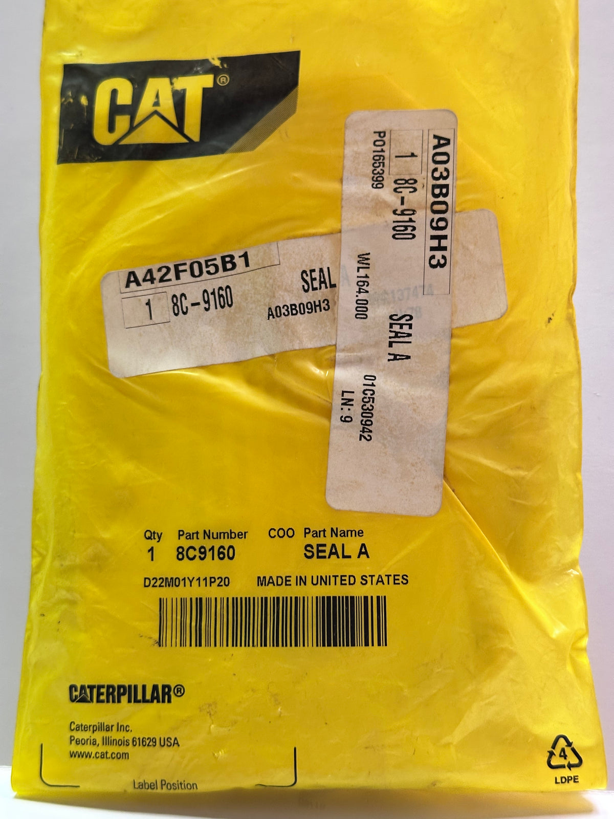 CAT 8C-9160 Type 3 Hydraulic Cylinder Seal — Two-Piece