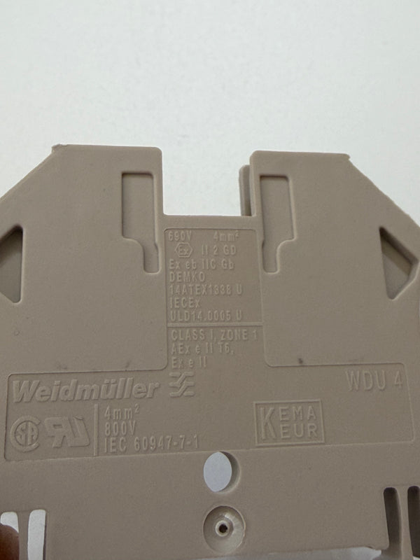 Weidmuller 1020100000-1 WDU4 Feed Through Terminal Block, bag of 9