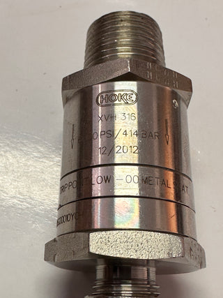 HOKE XVHY08M06G0010YOH Excess Flow Valve / XVH-316 8mm NPT- 6mm Gyrolok