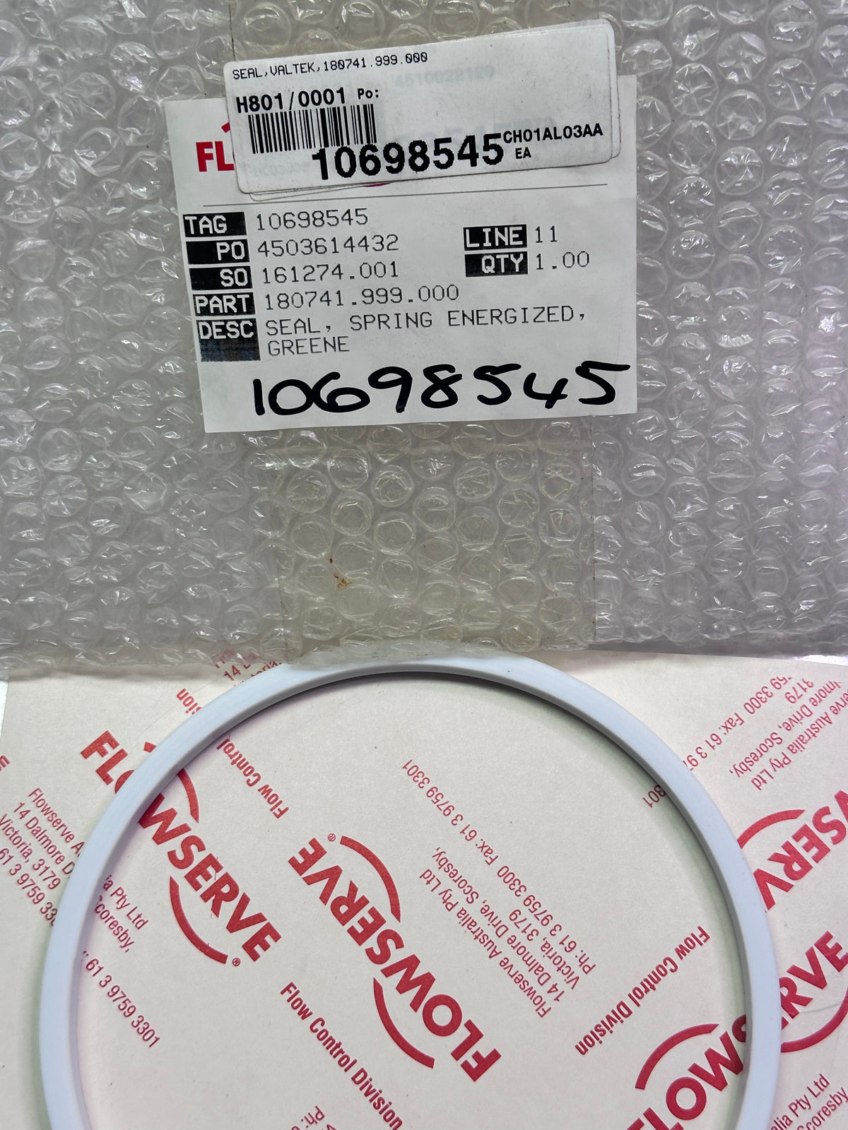 Valtek 180741.999.000 Spring-Energized Seal