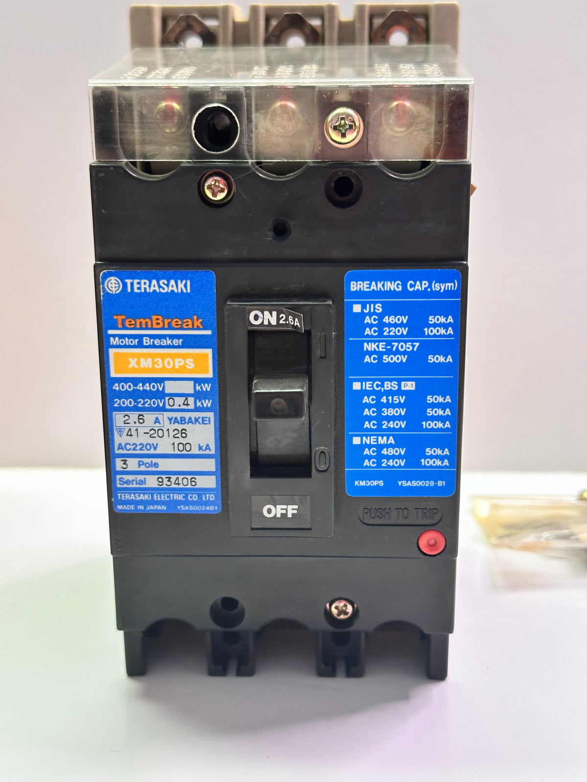 Terasaki TemBreak XM30PS, 3P 2.6A FC