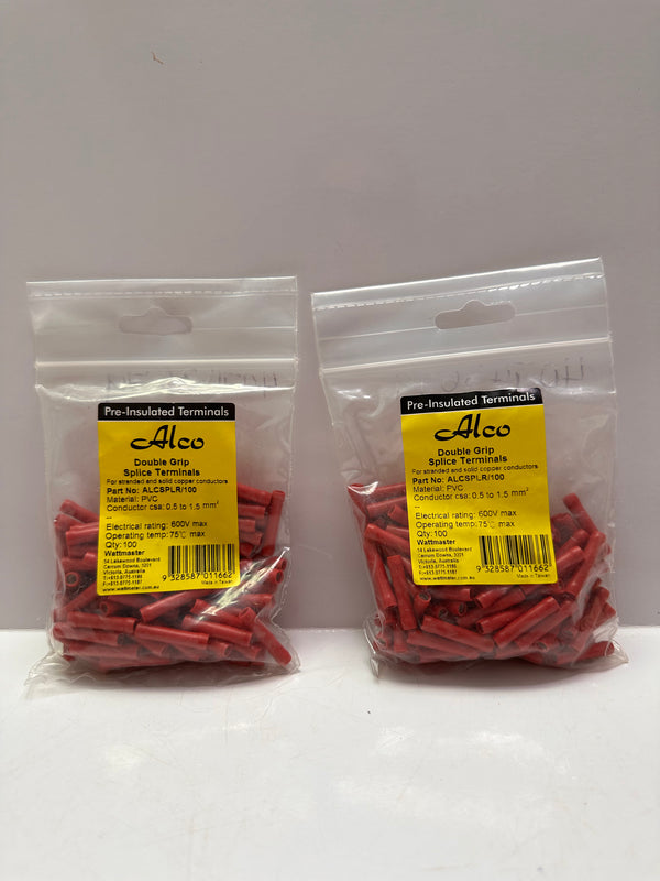 Alco ALCSPLR/100 Pre-Insulated Double Grip Splice Terminal