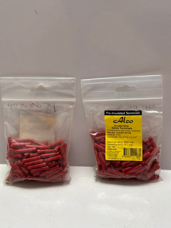 Alco ALCSPLR/100 Pre-Insulated Double Grip Splice Terminal