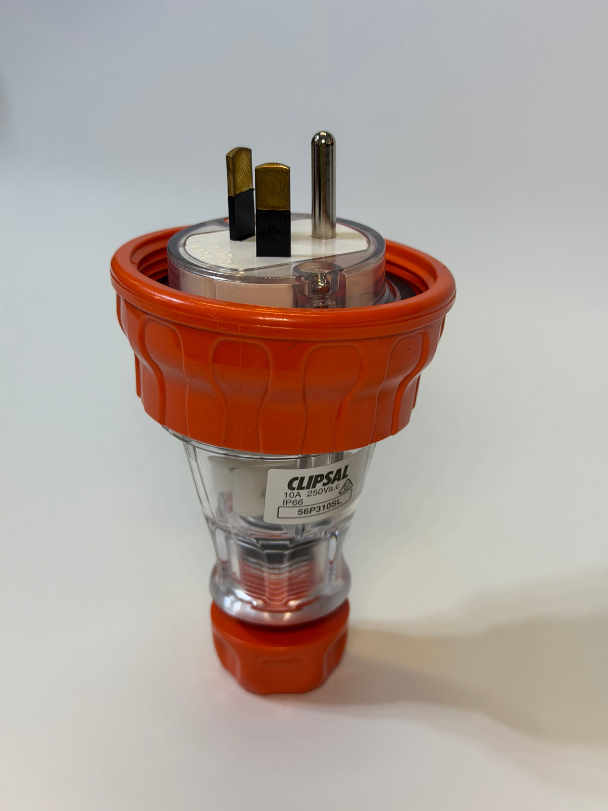 Clipsal 56P310SL-EO Industrial Plug — 3-Pin, 10A, 250V, Orange