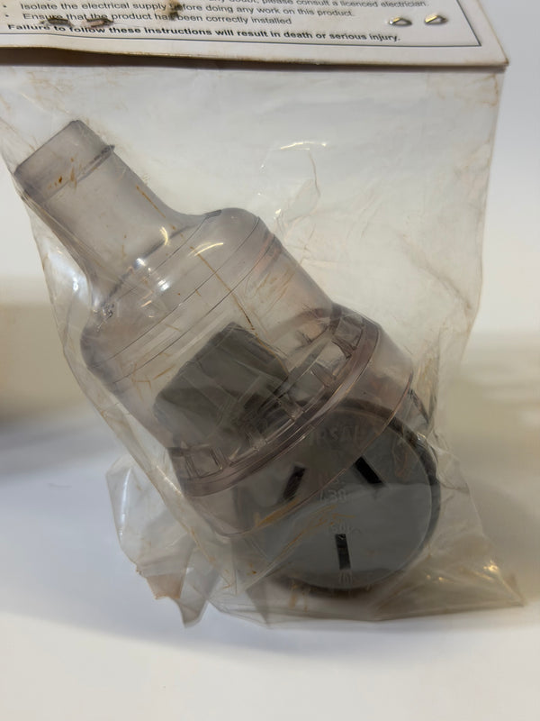 Clipsal 438XHD-TR Heavy Duty Extension Socket, Transparent