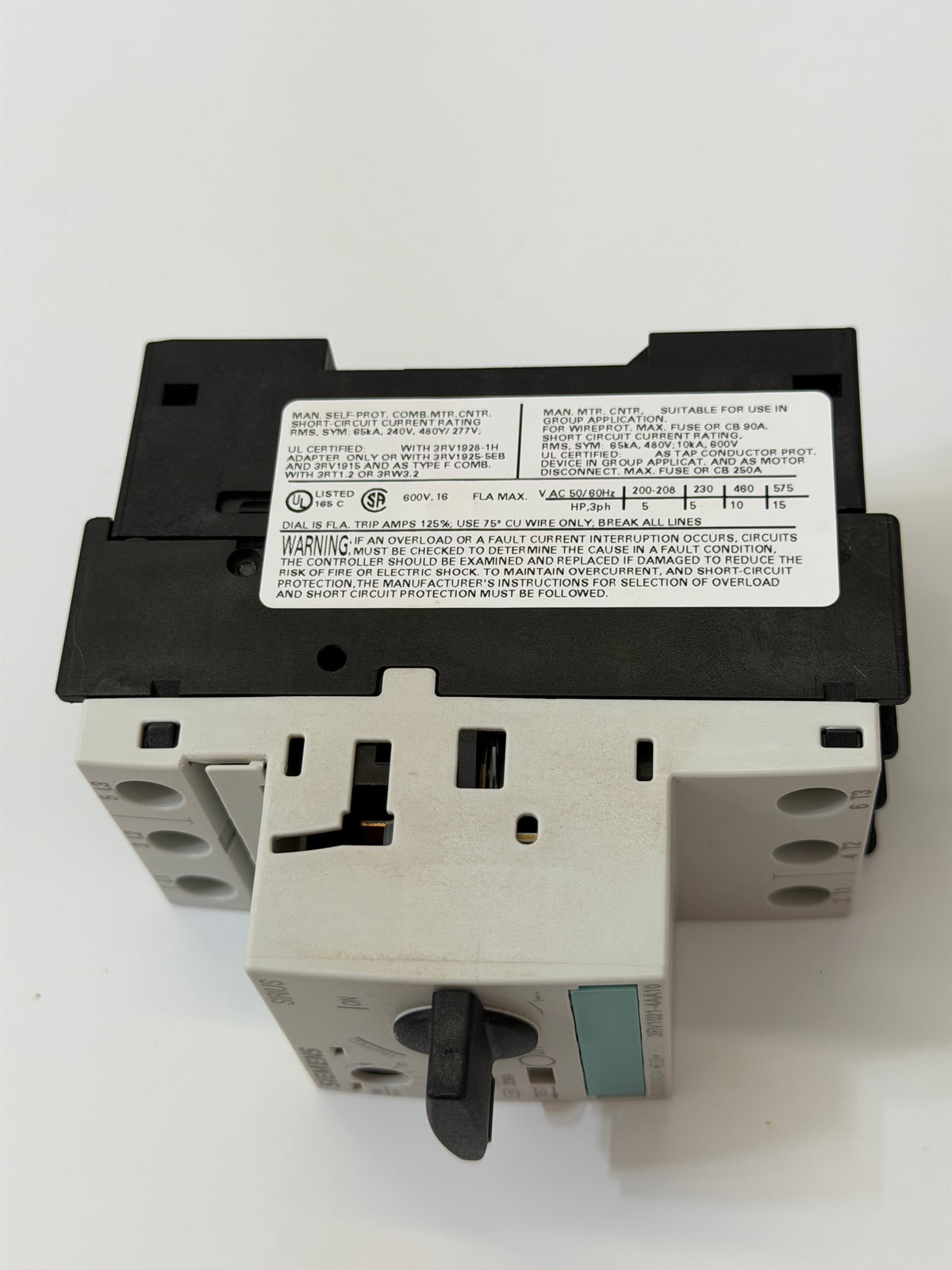 Siemens 3RV1021-4AA10 Motor-Protection Circuit Breaker, 16A