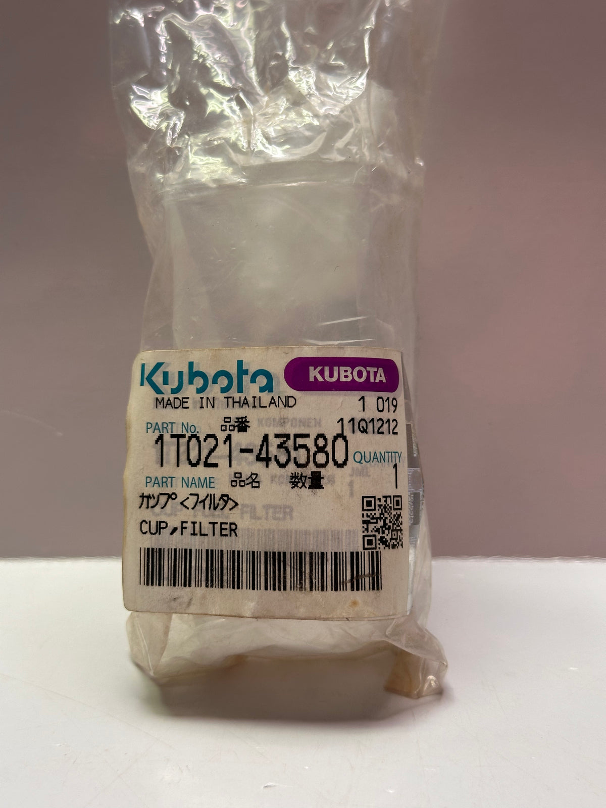 Kubota 1T021-43580 Genuine Fuel Filter Bowl