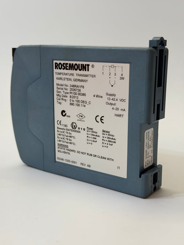 Rosemount 248RAI1F6 Rail-Mounted Temperature Transmitter
