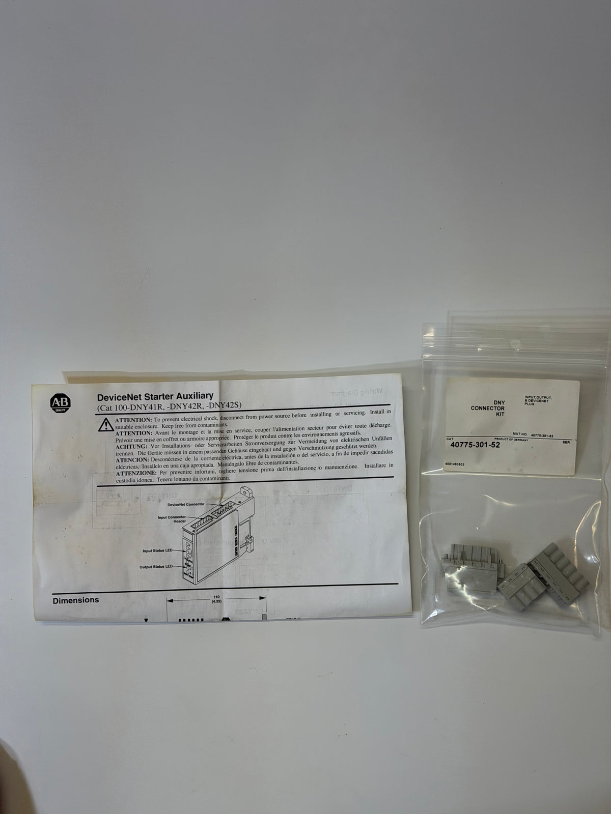 CCA-DNY42R DeviceNet Starter Auxiliary Module — 4 Inputs, 2 Outputs