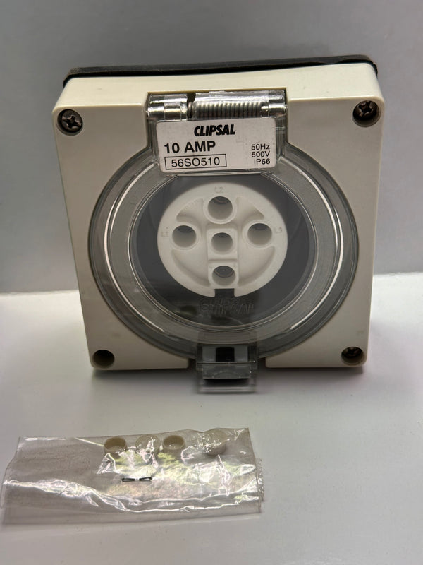 Clipsal 56SO510LE Socket Outlet Less Enclosure 10A, 3ph+N+E