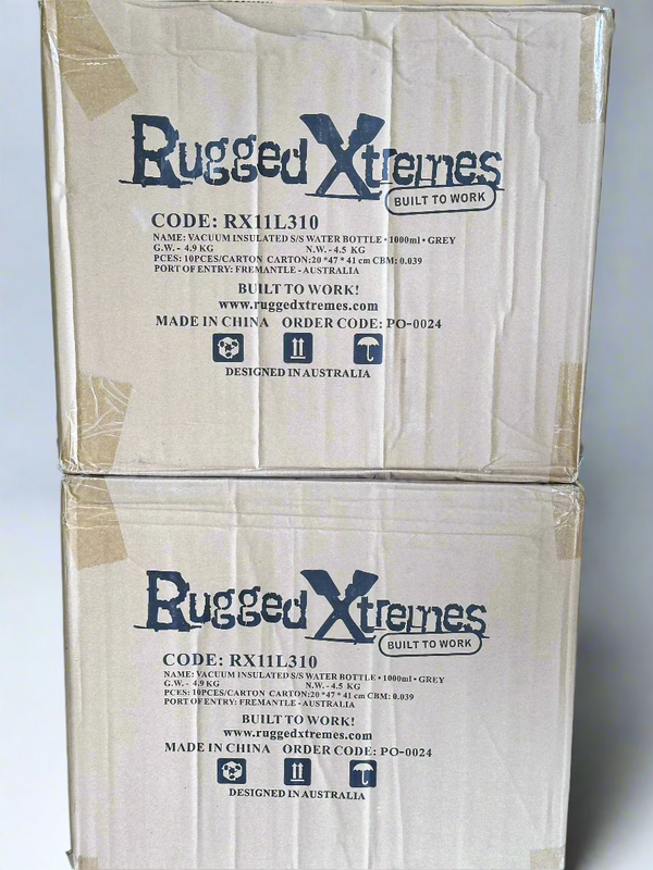 Rugged Xtremes 1L Vacuum Insulated Water Bottle - Box of 10 RX11L310