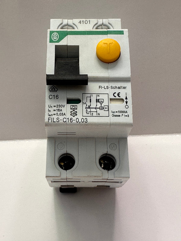 Moeller FILS-C16-0,03 Residual Current Circuit Breaker with Test Button 16A, 2 Pole