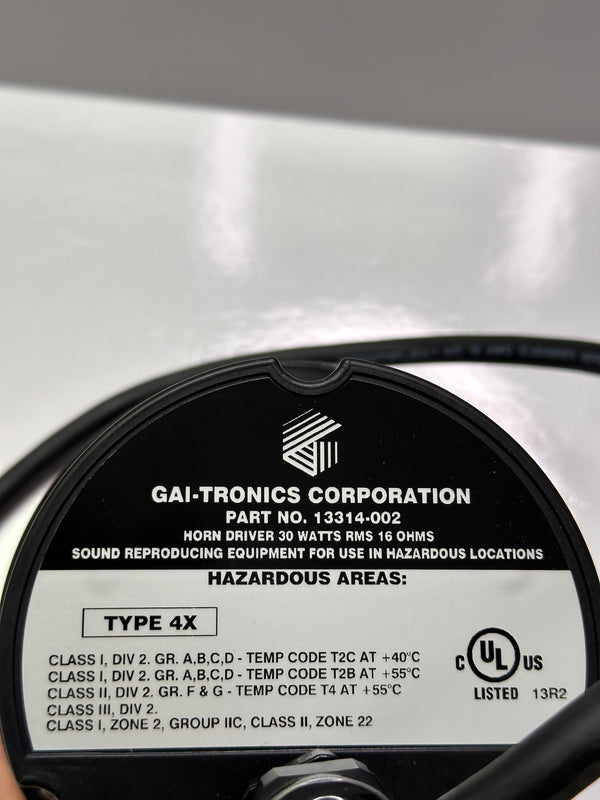 GAI-TRONICS 13314-002 Indoor-Outdoor Hazardous Area 0-16-Ohm Horn/Compression Driver