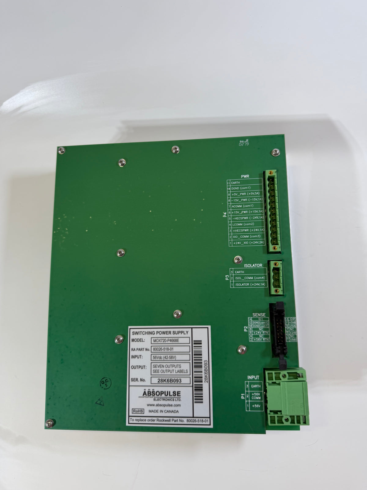 MOX720-P4668E Switching Power Supply to replace 80026-518-01