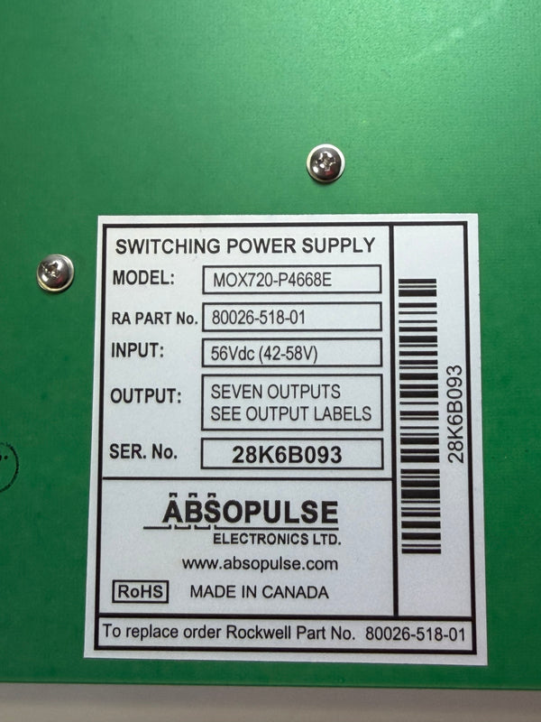 MOX720-P4668E Switching Power Supply to replace 80026-518-01