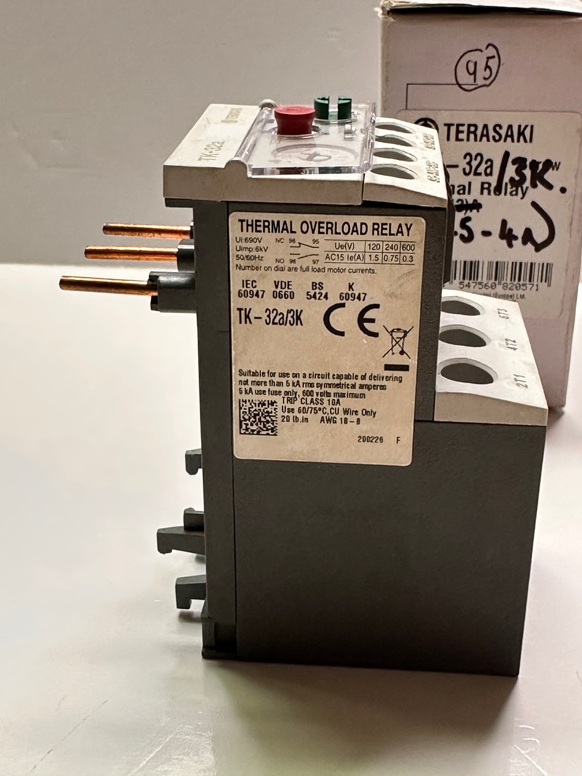 TERASAKI TK-32a/3K 2.5~4A Thermal Overload Relay 820562
