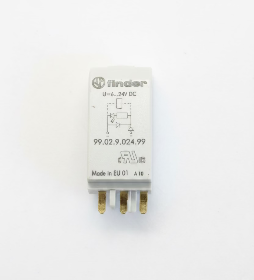 99.02.9.024.99 Finder Coil Indication and EMC Suppression Module, Recovery Diode/LED 6-24VDC