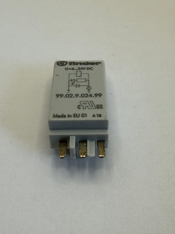 99.02.9.024.99 Finder Coil Indication and EMC Suppression Module, Recovery Diode/LED 6-24VDC