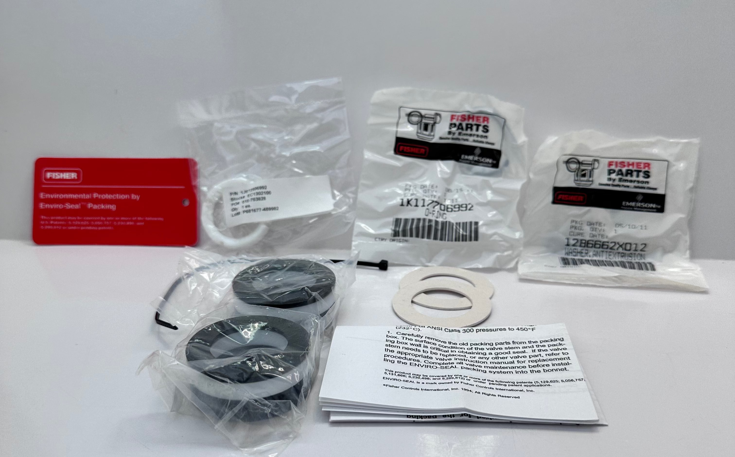 Fisher Emerson RPACKX00232 ENVIRO-SEAL Double PTFE Packing Kit 1 1/4 ...