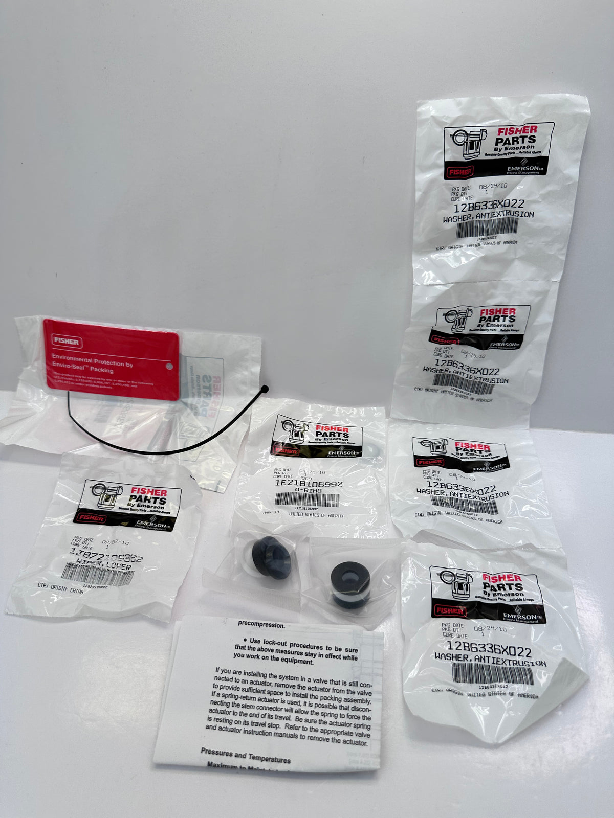 Fisher Emerson RPACKX00192 Enviro-Seal Double PTFE Packing Kit