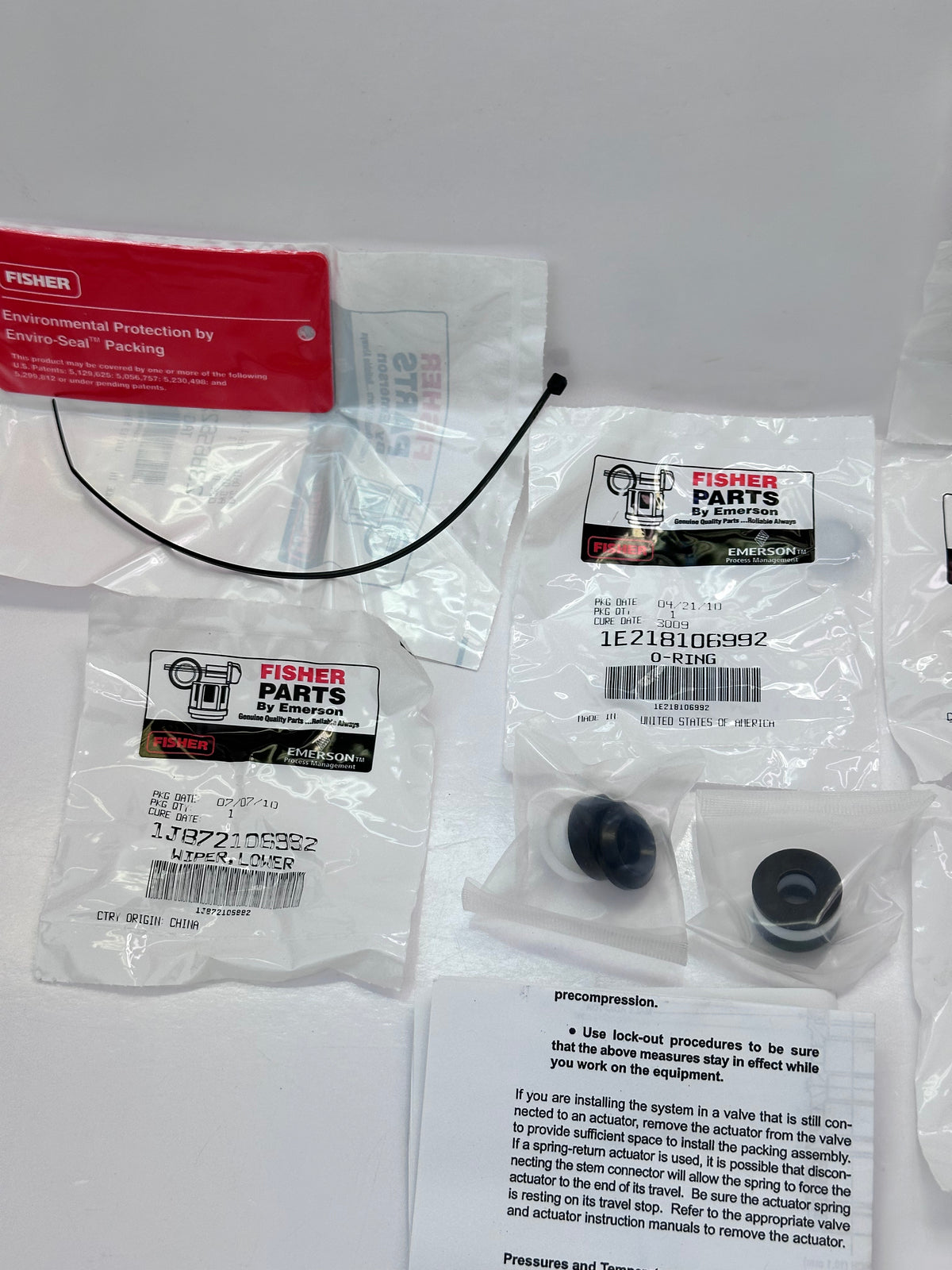 Fisher Emerson RPACKX00192 Enviro-Seal Double PTFE Packing Kit