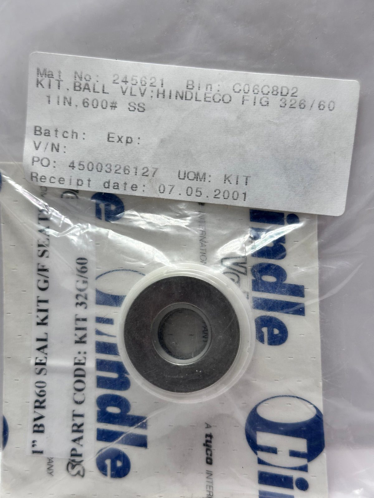 Hindle BVR60 Ball Valve Seal Kit 32G/60 — 1 Inch