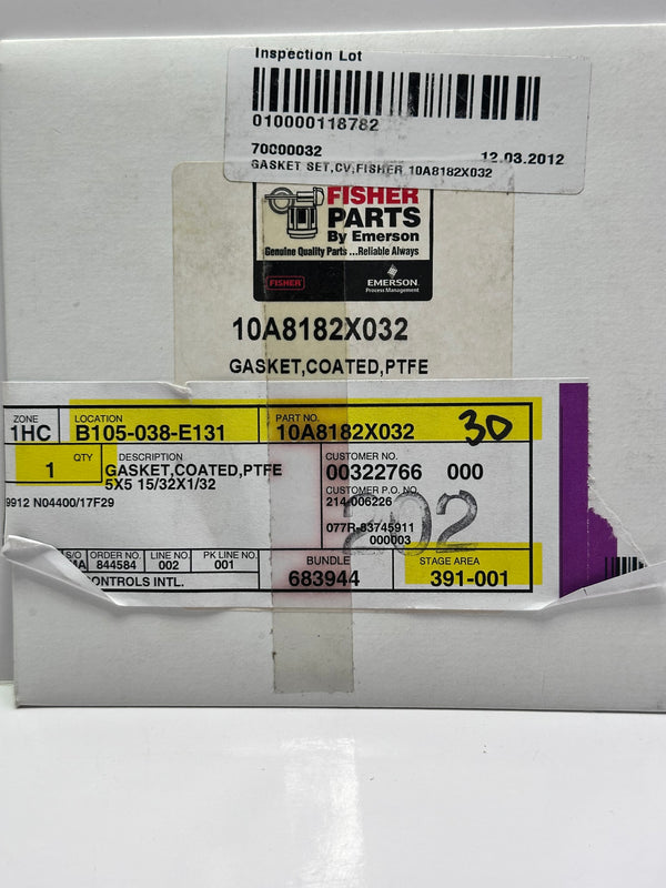 Fisher Emerson 10A8182X032 Gasket, Coated, PTFE