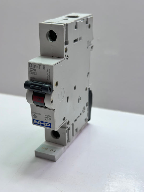 DTCB06120C Din-T6 C20 A 1 Pole Pole Miniature Circuit Breaker