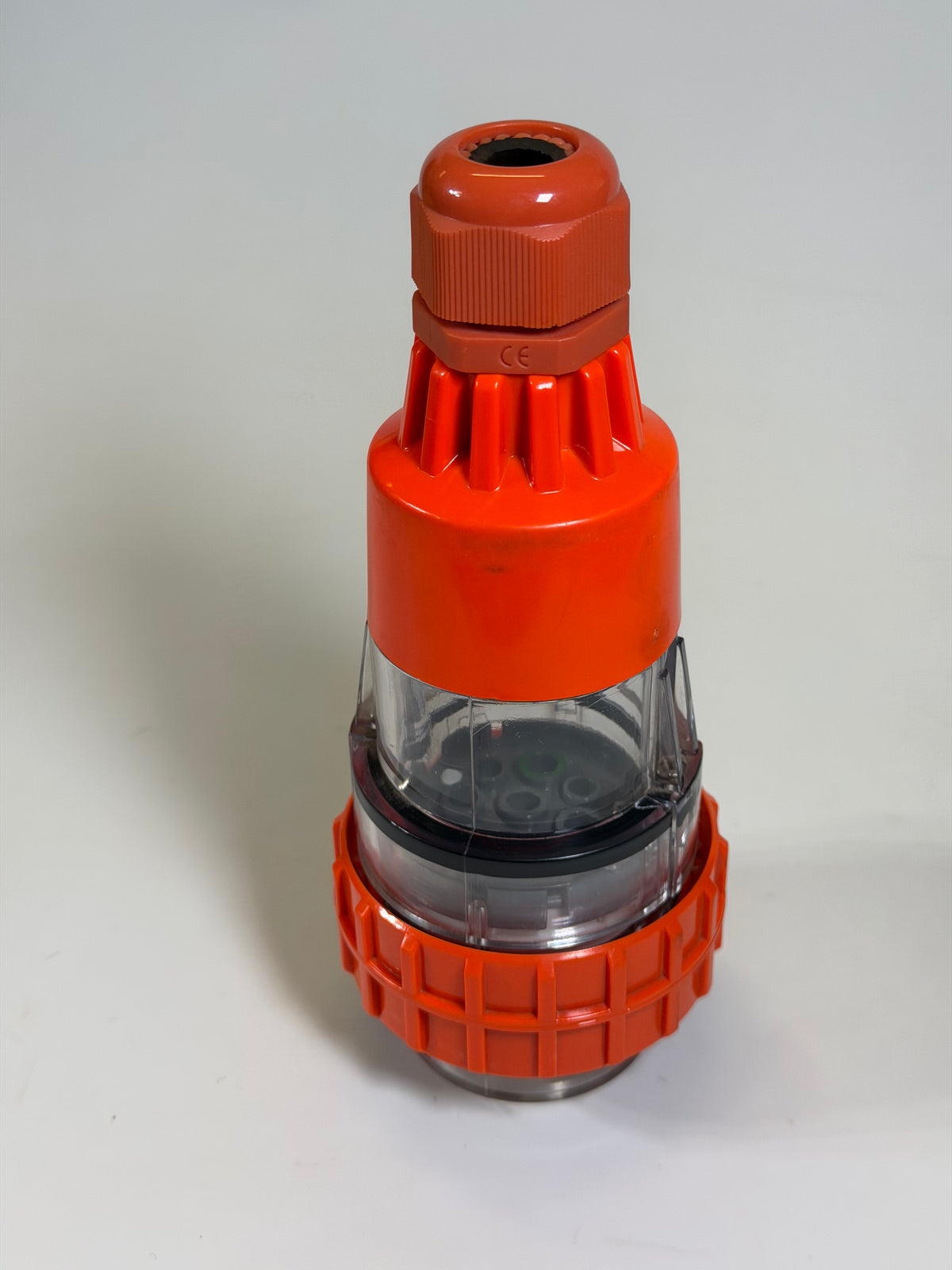 GEN3 PLS3PH410 Straight Industrial Plug — 10A, 4-Pin, 3-Phase, Orange