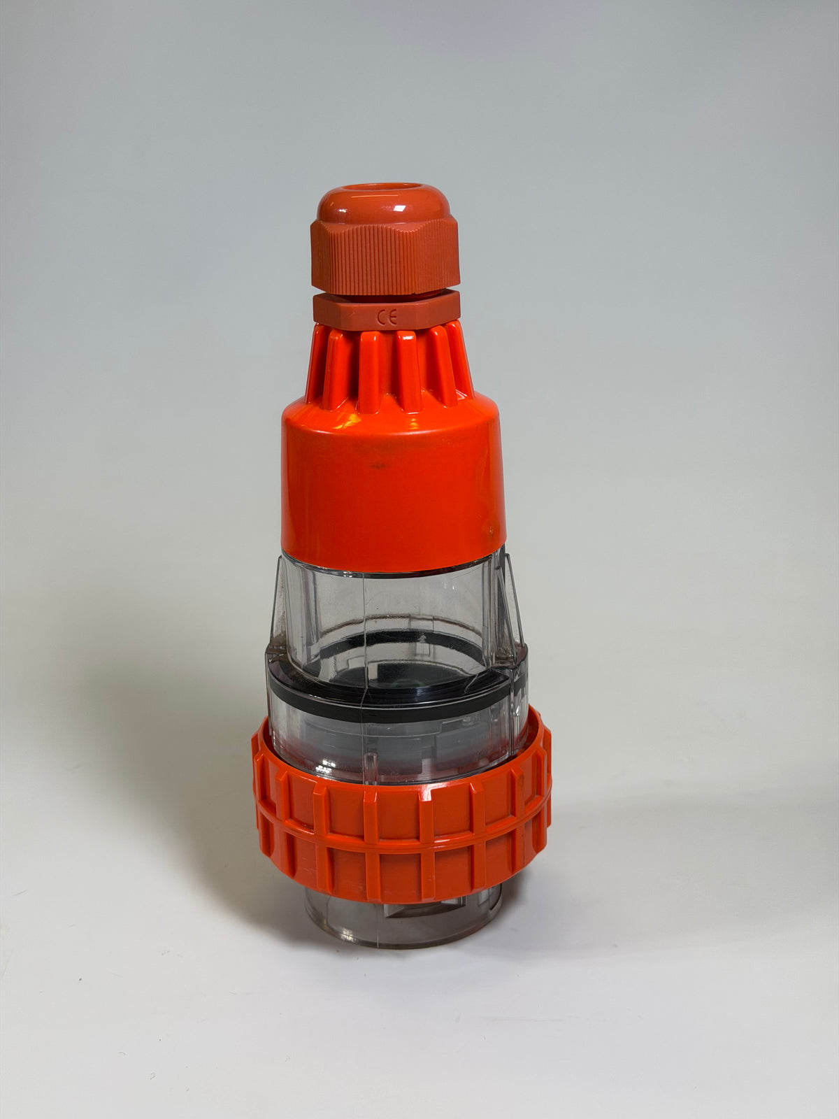 GEN3 PLS3PH410 Straight Industrial Plug — 10A, 4-Pin, 3-Phase, Orange
