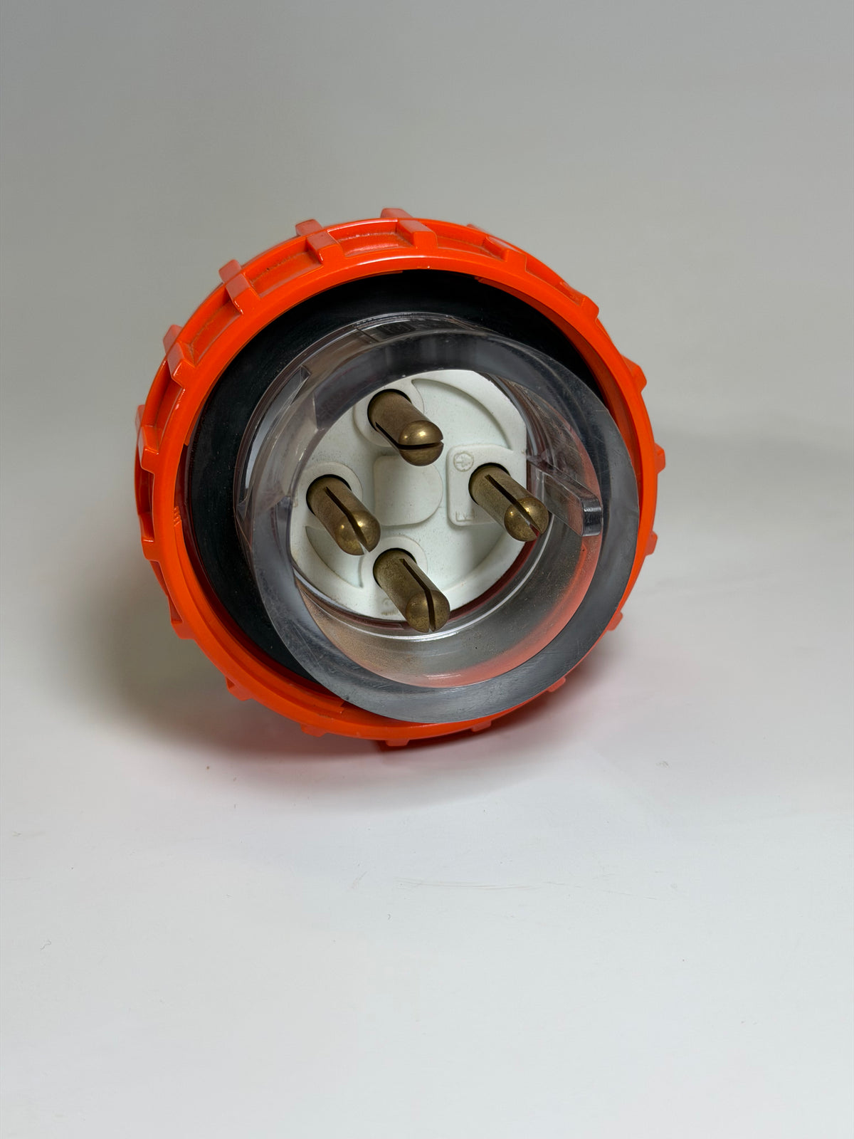 GEN3 PLS3PH410 Straight Industrial Plug — 10A, 4-Pin, 3-Phase, Orange