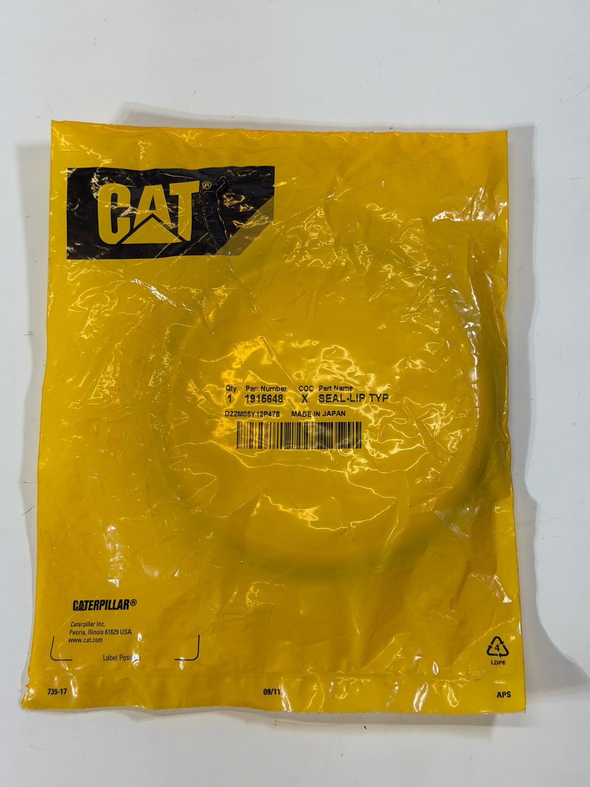 191-5648 Lip Type Seal - Genuine CAT Part
