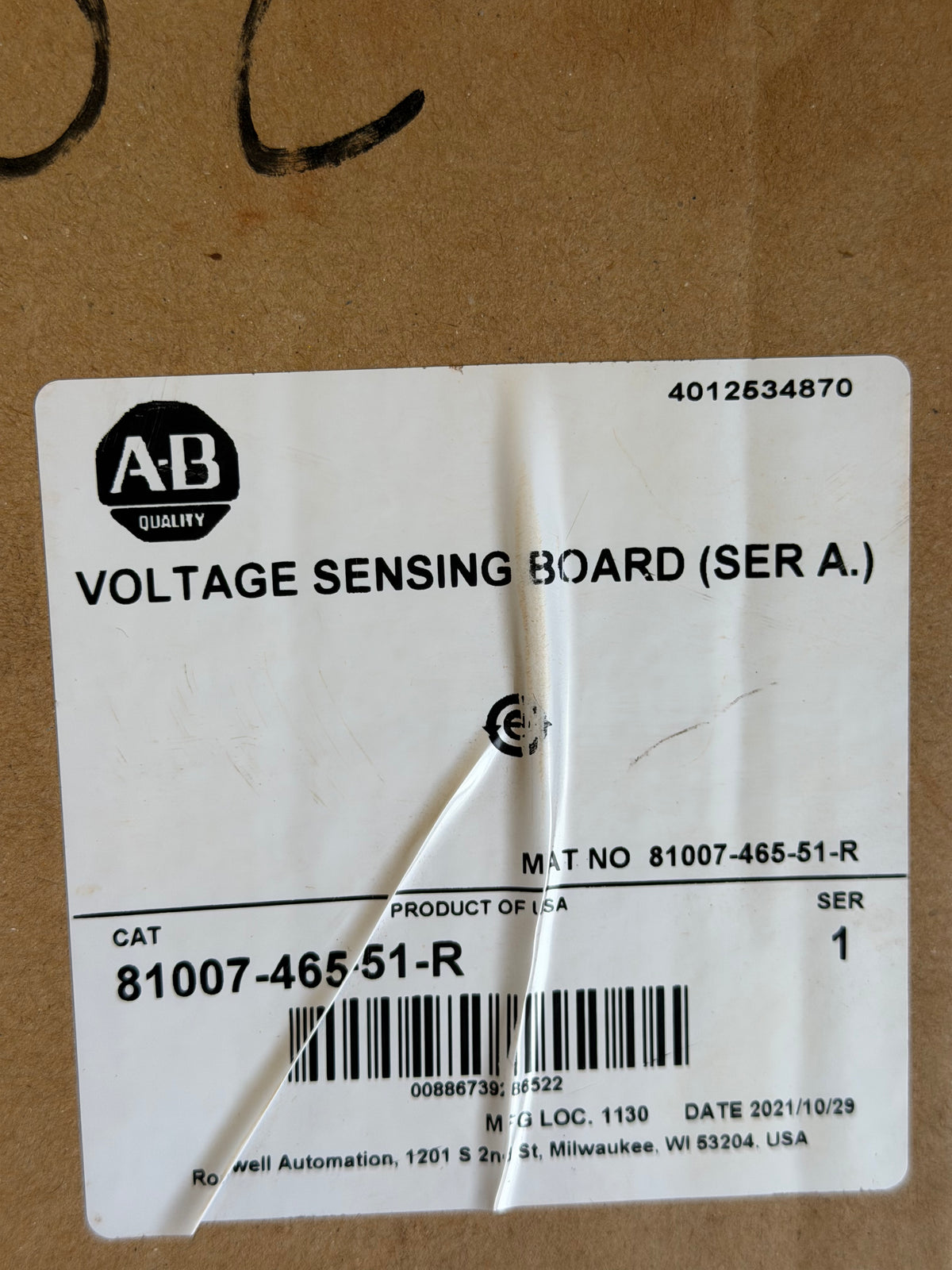 Allen-Bradley 81007-465-51-R Voltage Sensing Board