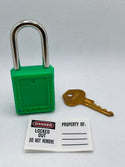 MASTER LOCK 410GRN Thermoplastic Safety Padlock, Box of 6