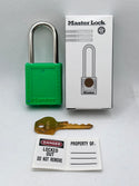 MASTER LOCK 410GRN Thermoplastic Safety Padlock, Box of 6