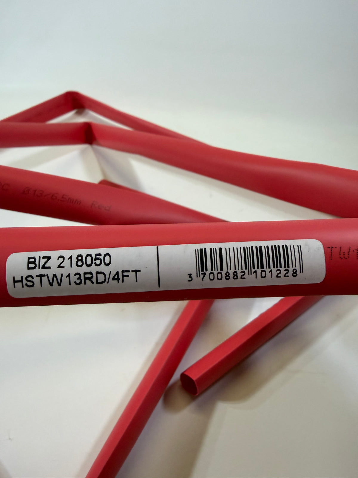 Bizline BIZ 218 050 Red Heat-Shrink Tubing — 13/6.5mm, 4ft