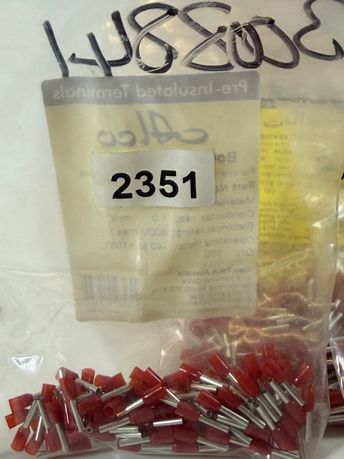 Alco ALCBLR/100 Red Bootlace Terminals